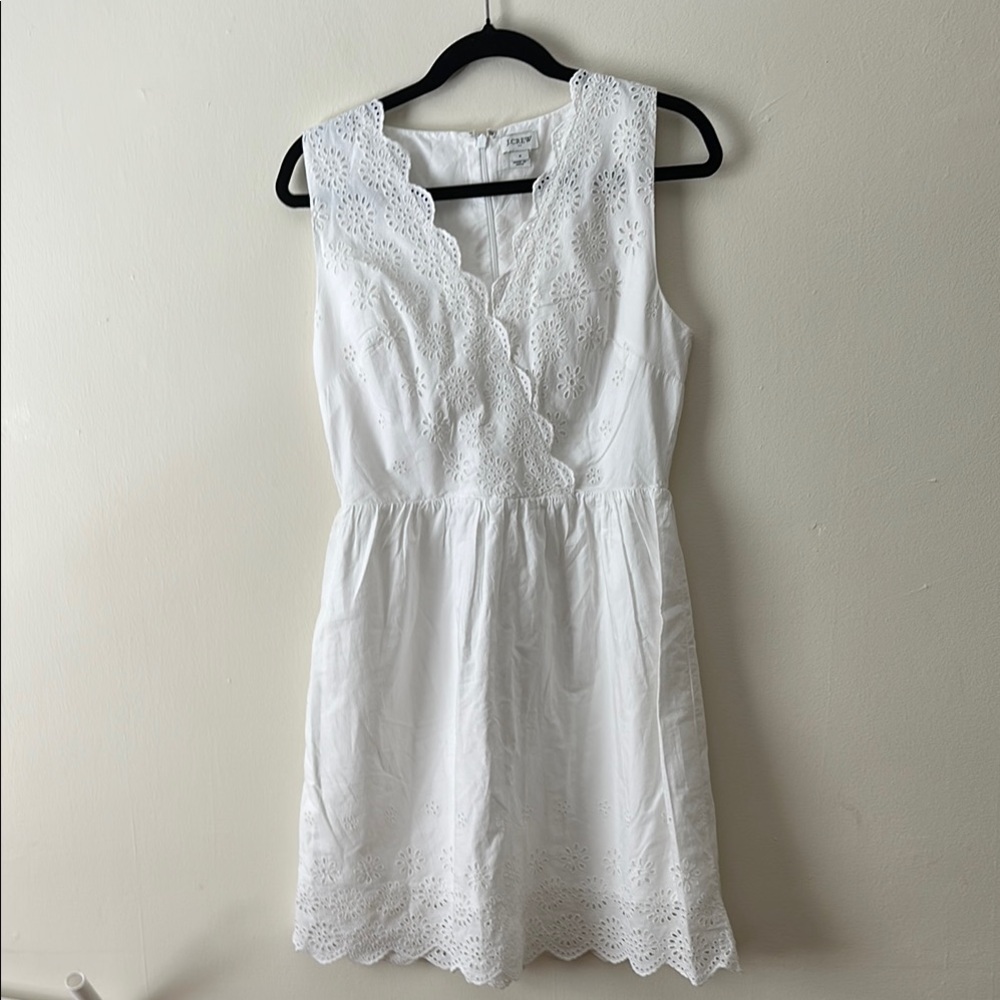J. Crew White Eyelet Midi Dress